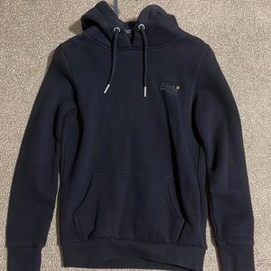 SuperDry black hoodie with black and gold logo